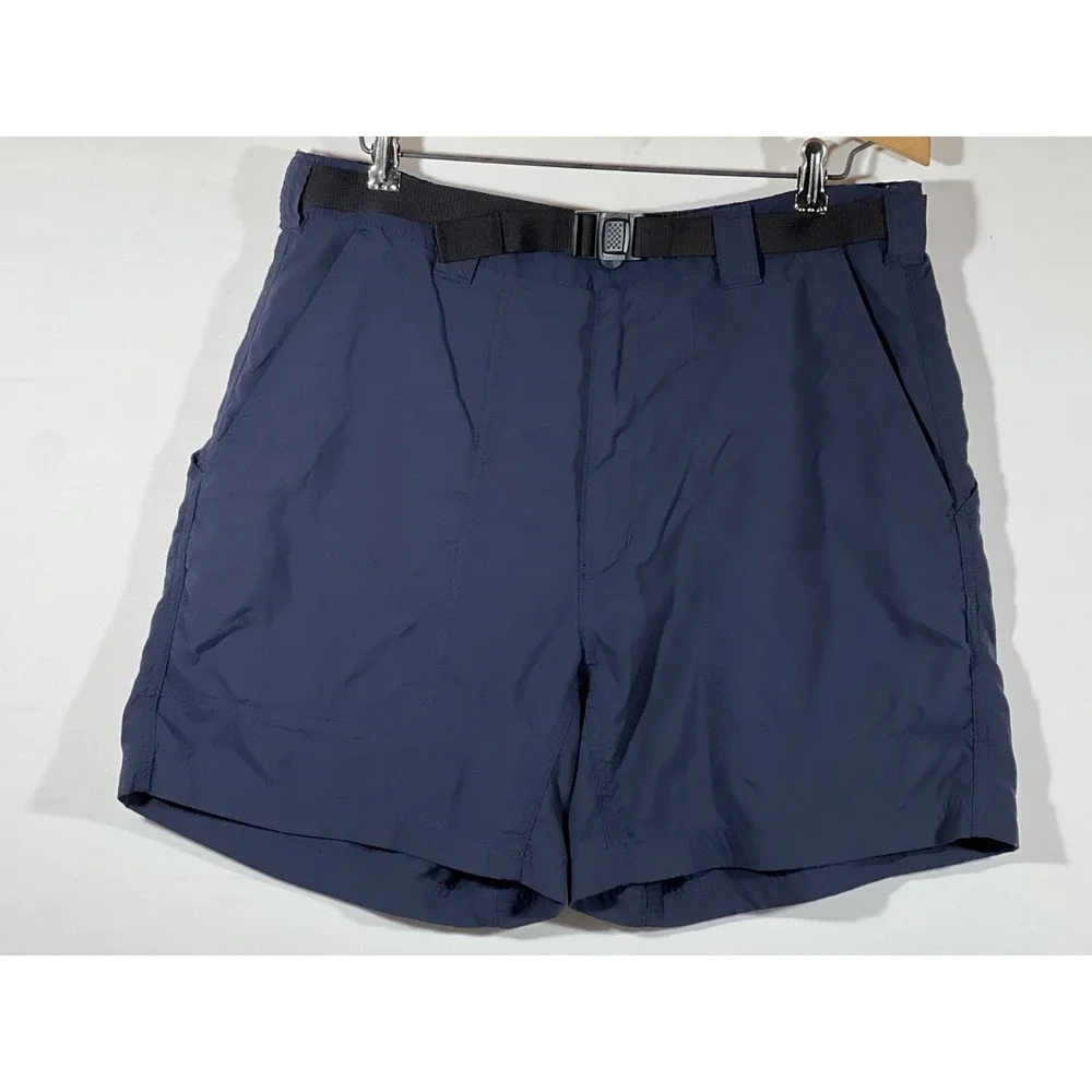 LL Bean Shorts Mens 34 Blue Belted Outdoor Gorpcore Utility Casual Style